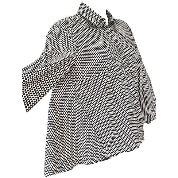 Akris Punto Designer Polka Dot Button Down Shirt Sz 8 - Picture 1 of 7